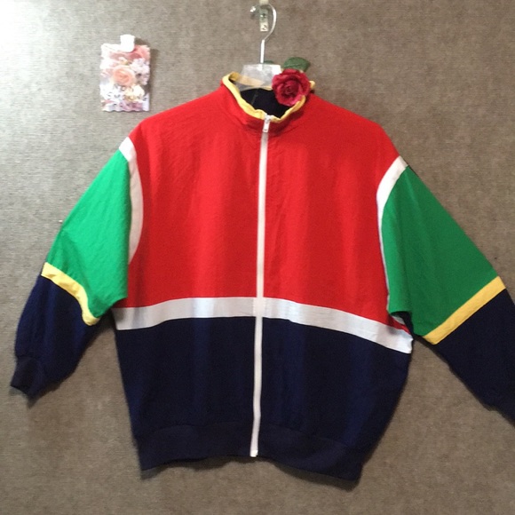 VTG JACKET COLOR BLOCK SILVER THREADS 1X WINDBREAKER - Picture 8 of 11